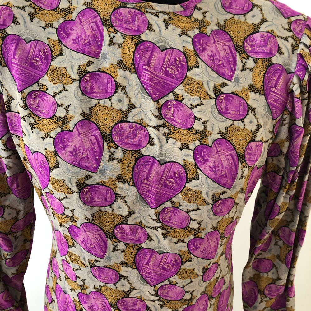 Richilene Dress Midi Puff Sleeves Vintage - Picture 5 of 8